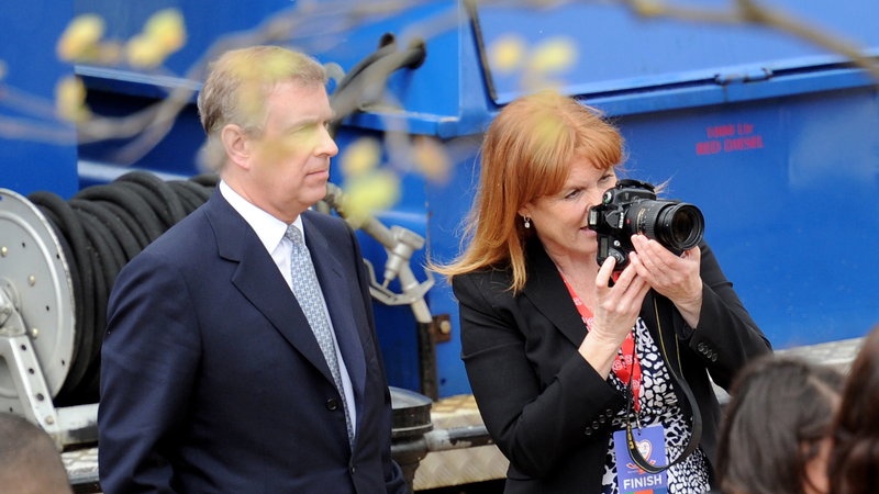 Fergie and Andrew together at the London Marathon, 2010.